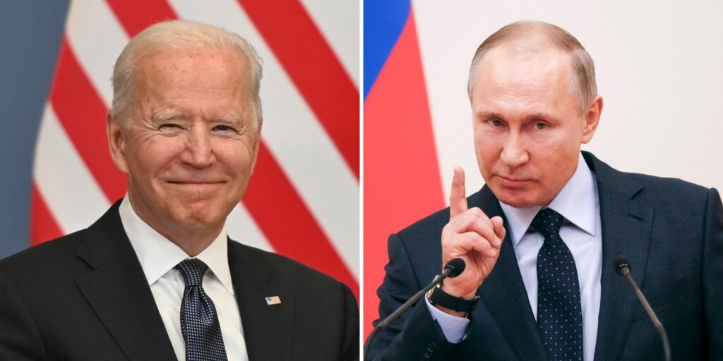 Russie Joe Biden et Vladimir Poutine