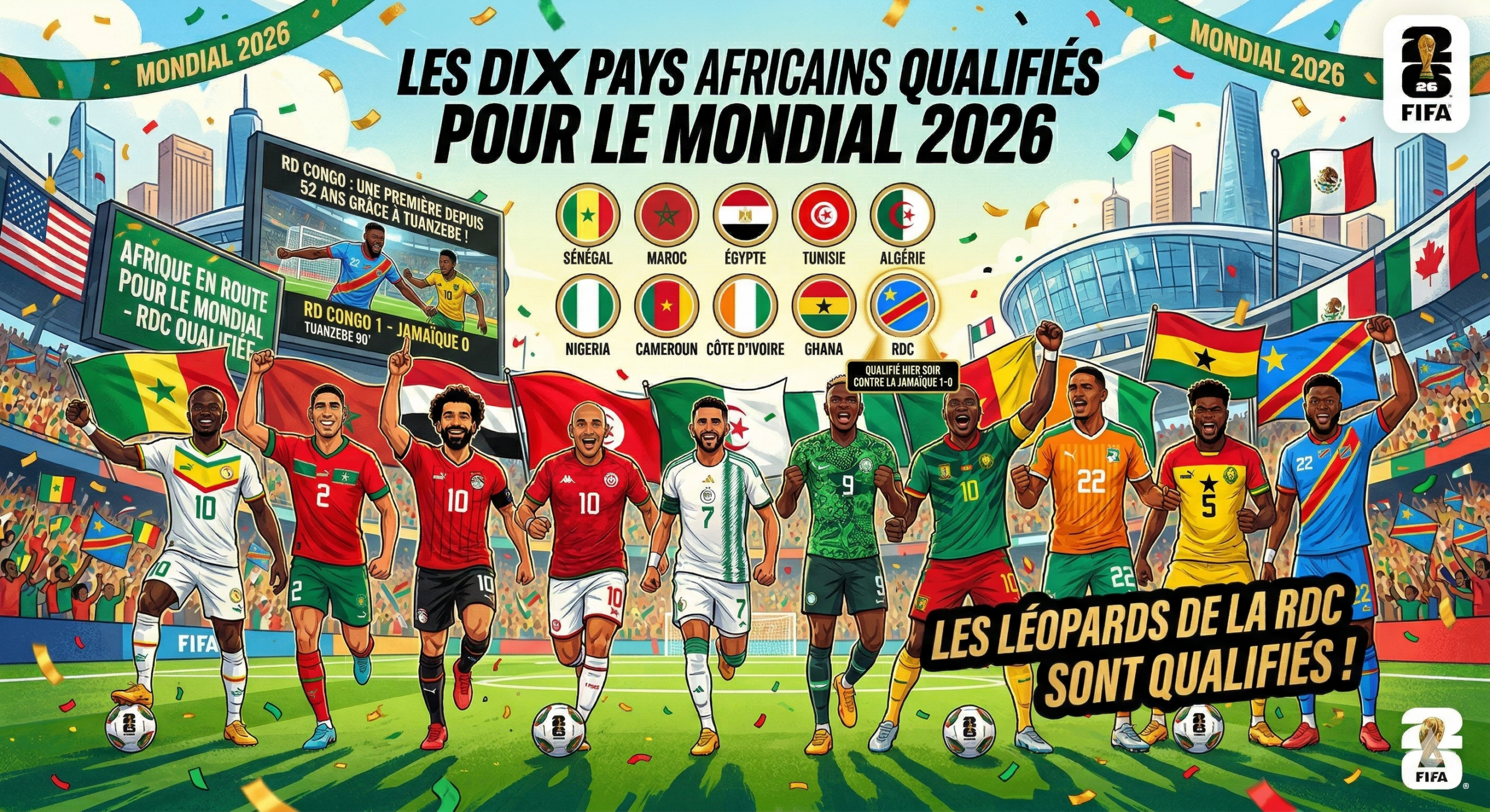 Les dix pays africains qualifies pour le mondial 2026