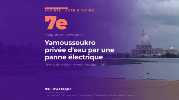 La basilique Notre-Dame-de-la-Paix vue du lac, à Yamoussoukro, ville touchée par une coupure d'eau