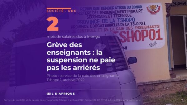Enseigne du Service de contrôle et de la paie des enseignants de la Tshopo 1, en RDC