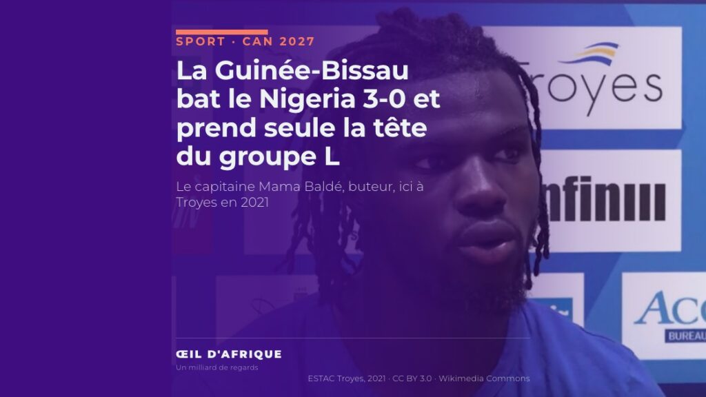 Mama Baldé, capitaine de la Guinée-Bissau et buteur contre le Nigeria, photographié à Troyes en 2021