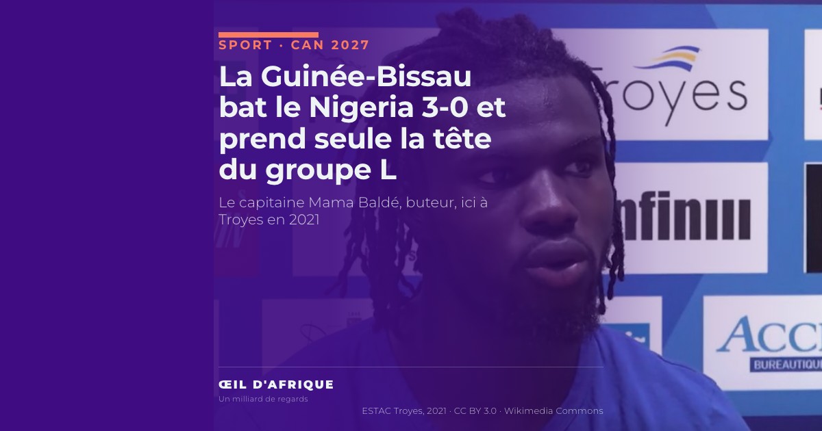 Mama Baldé, capitaine de la Guinée-Bissau et buteur contre le Nigeria, photographié à Troyes en 2021