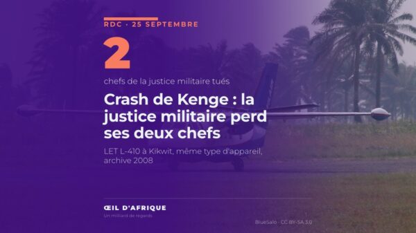 Un LET L-410 d'une autre compagnie sur la piste de l'aéroport de Kikwit, même type d'appareil que celui du crash de Kenge