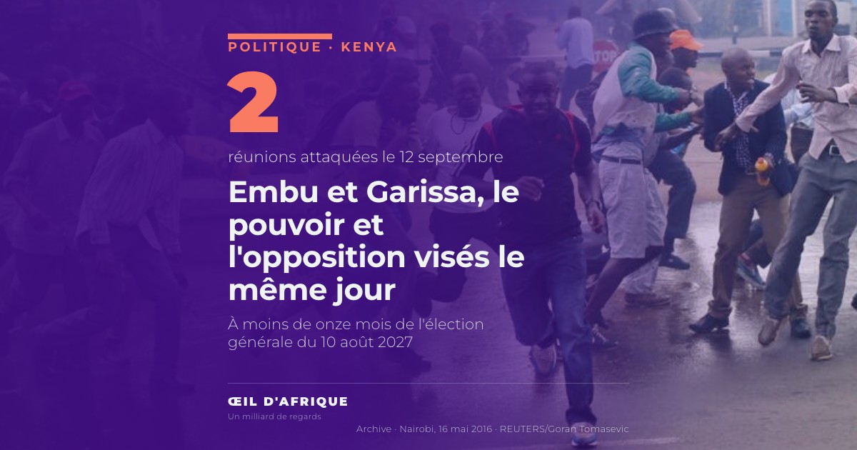 Manifestants de l'opposition fuyant les gaz lacrymogènes à Nairobi, le 16 mai 2016 (photo d'archive)