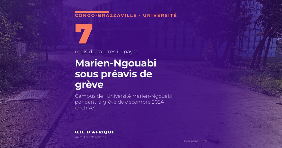 Campus vide de l'Université Marien-Ngouabi à Brazzaville pendant une grève en décembre 2024