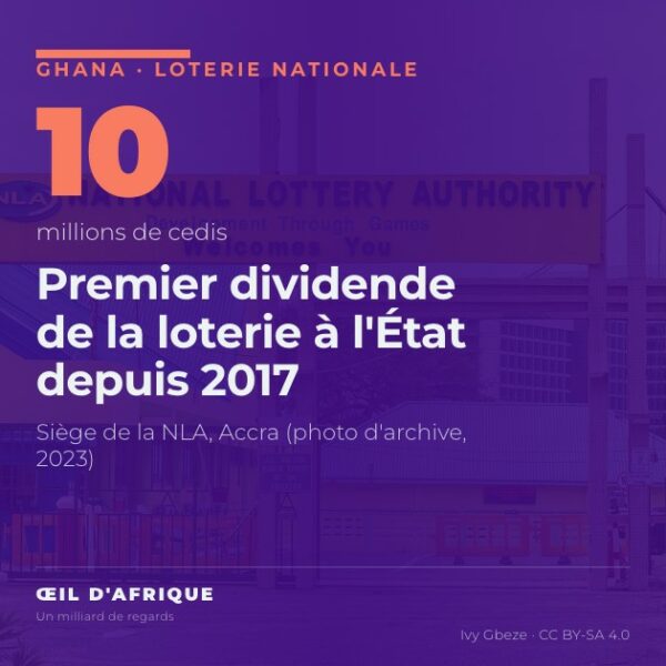 Entrée du siège de la National Lottery Authority, la loterie nationale du Ghana, à Accra