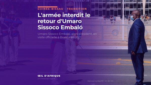 Umaro Sissoco Embaló en 2021, ancien président de Guinée-Bissau dont l'armée interdit le retour