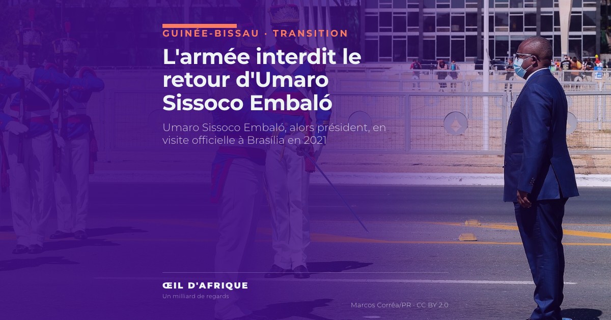 Umaro Sissoco Embaló en 2021, ancien président de Guinée-Bissau dont l'armée interdit le retour