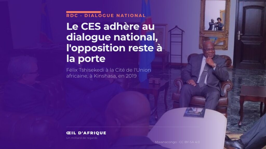 Félix Tshisekedi en réunion à la Cité de l'Union africaine à Kinshasa, président qui a lancé le dialogue national RDC