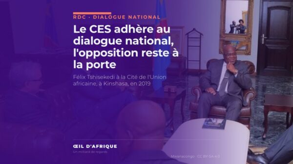 Félix Tshisekedi en réunion à la Cité de l'Union africaine à Kinshasa, président qui a lancé le dialogue national RDC