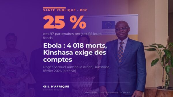 Le ministre de la Santé Roger Samuel Kamba à Kinshasa, qui exige des comptes des partenaires de la riposte contre Ebola en RDC