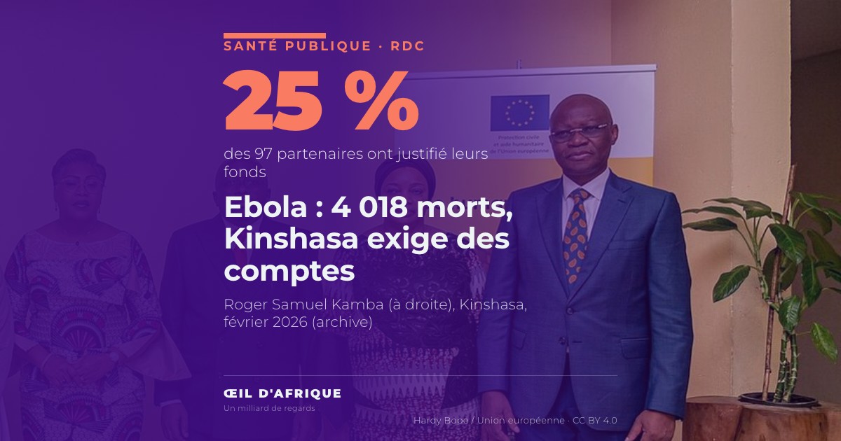 Le ministre de la Santé Roger Samuel Kamba à Kinshasa, qui exige des comptes des partenaires de la riposte contre Ebola en RDC