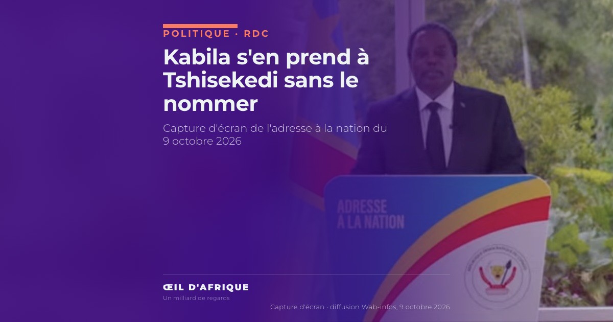 Joseph Kabila au pupitre « Adresse à la nation » pendant son discours du 9 octobre 2026