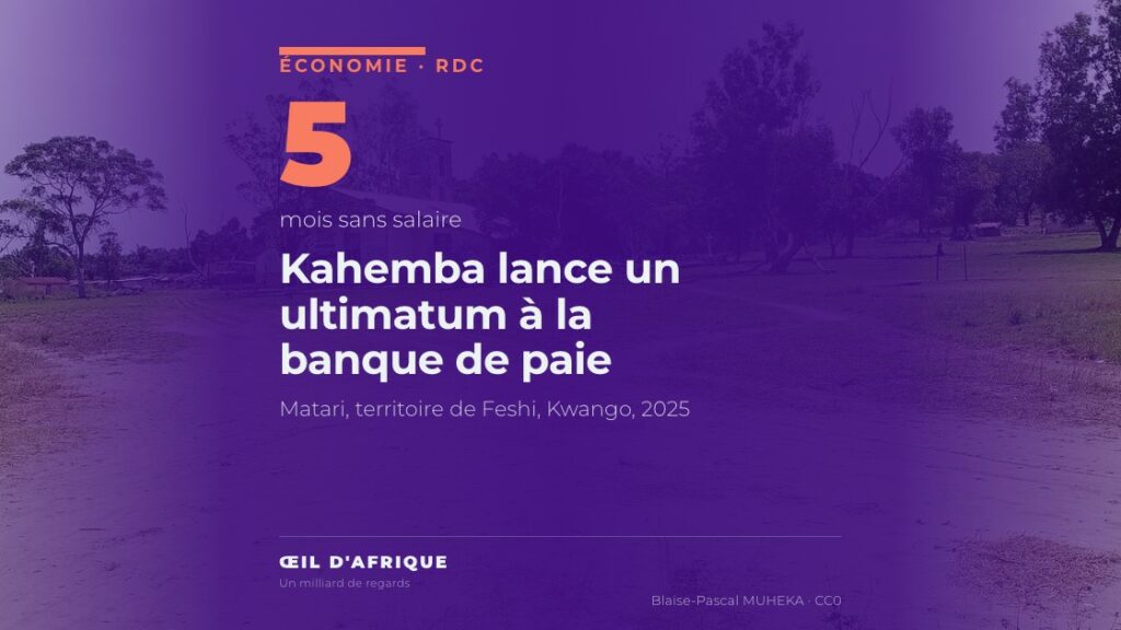 Piste de sable et église à Matari, dans le territoire de Feshi, province du Kwango, où les agents de l'État dénoncent des salaires impayés
