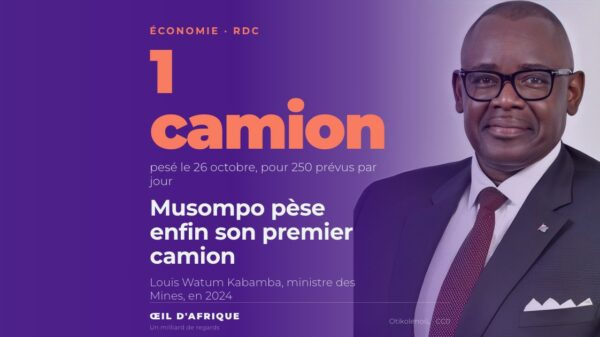 Louis Watum Kabamba, ministre des Mines de la RDC, qui a relancé le centre de négoce de Musompo près de Kolwezi