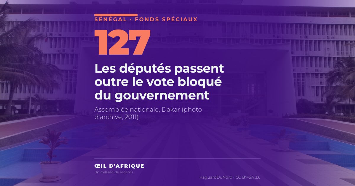 Façade de l'Assemblée nationale du Sénégal à Dakar, où les députés ont voté la loi sur les fonds spéciaux