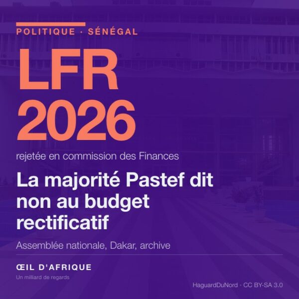 Façade de l'Assemblée nationale du Sénégal à Dakar, où la commission des Finances a rejeté la loi de finances rectificative 2026